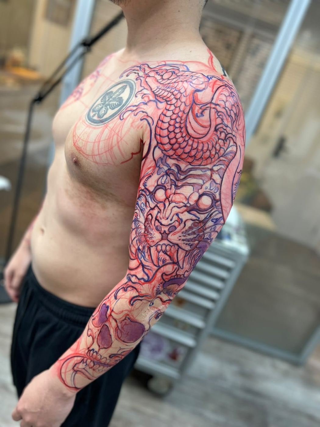 Desenho freehand direto na pele